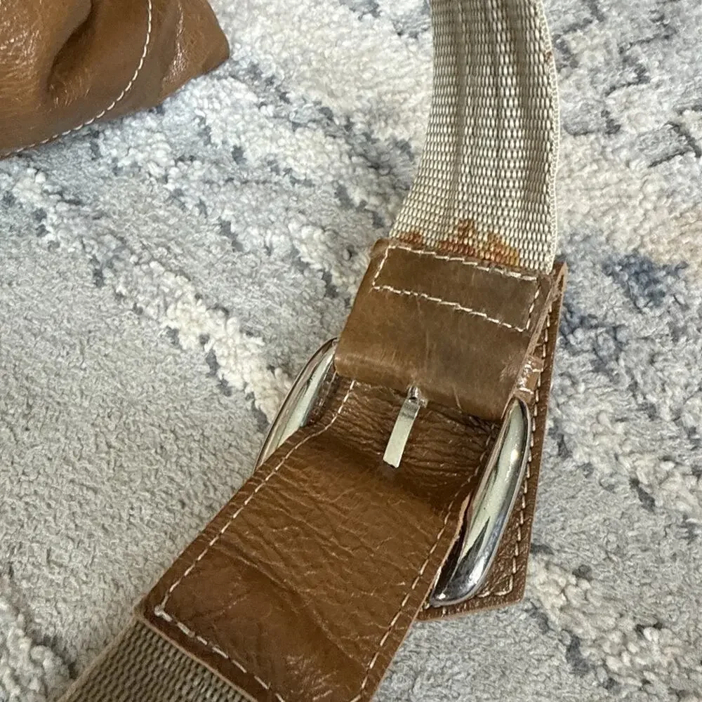 Claudia Firenze Brown Tan Genuine Leather Messenger Crossbody Bag Made In Italy